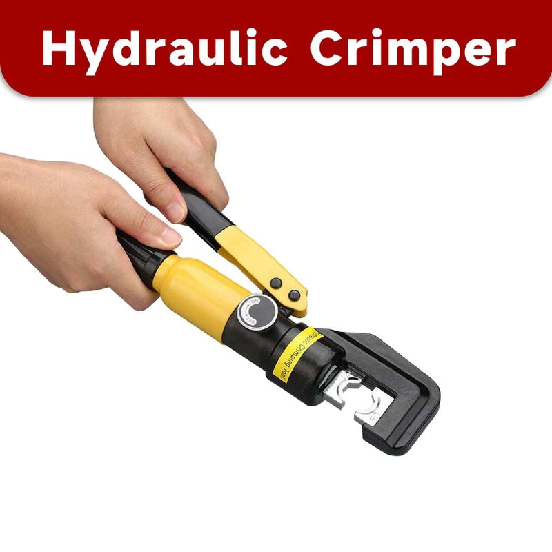 findmall 6 Ton Hydraulic Cable Lug Crimper, 12 AWG to 2/0 AWG Industrial Hydraulic Crimping Tool, Electrical Terminal Cable Wire Tool with 9 Dies (4, 6, 8, 10, 16, 25, 35, 50, 70) - Image 2